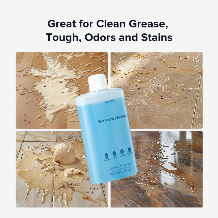 solução de limpeza para pisos roborock compatível com aspiradores robô com função de limpeza úmida e seca 1l 338 fl oz.