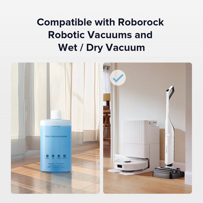 solução de limpeza para pisos roborock compatível com aspiradores robô com função de limpeza úmida e seca 1l 338 fl oz.