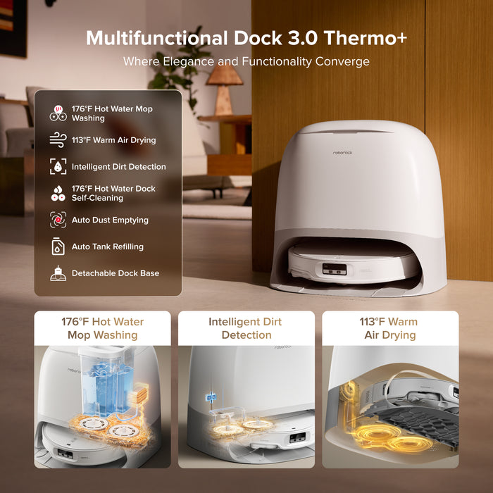 roborock qrevo curvx aspirador robô com base multifuncional 3.0 thermo