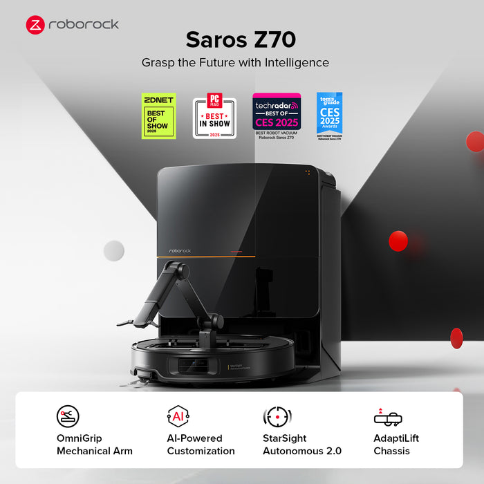roborock saros z70 aspirador robô com braço mecânico omnigrip
