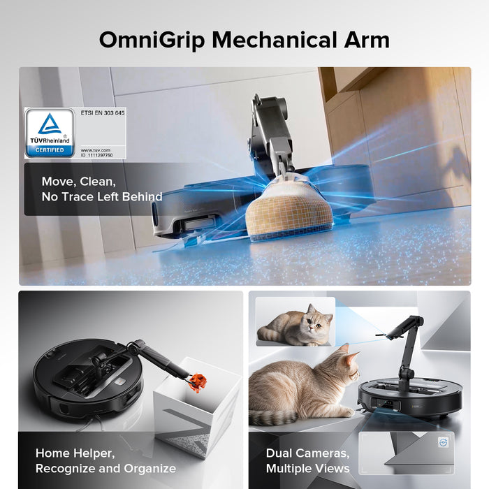 roborock saros z70 aspirador robô com braço mecânico omnigrip