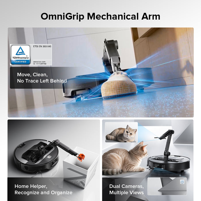 roborock saros z70 aspirador robô com braço mecânico omnigrip