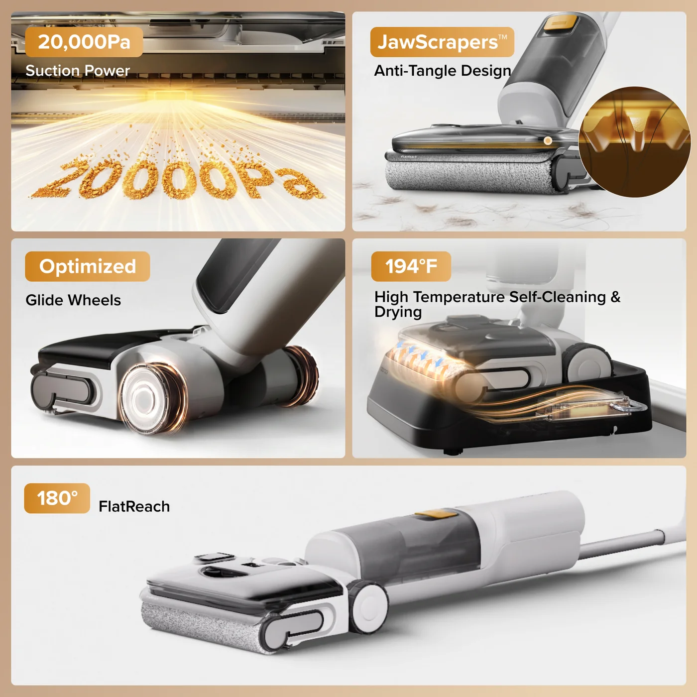 aspirador úmido e seco inteligente rockrobo f25 gt gen 2 com limpeza sem emaranhados