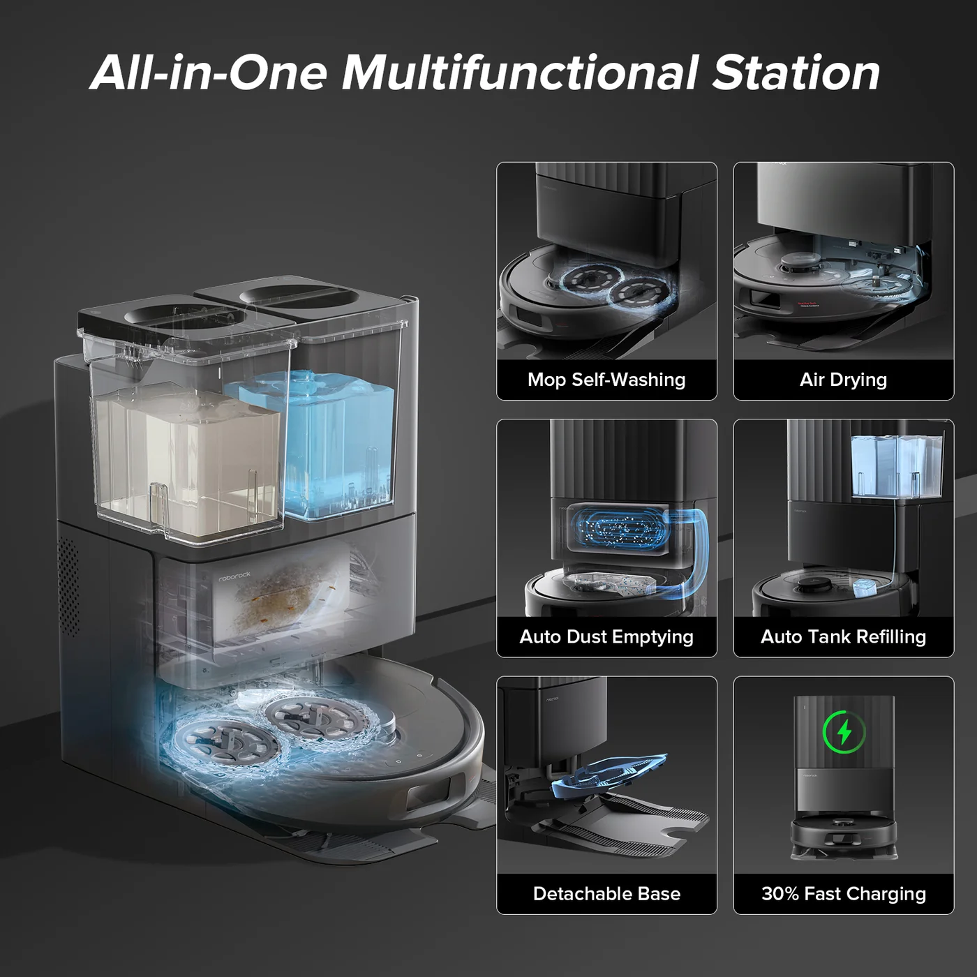 roborock qv 35a robot vacuum com dock multifuncional atualizado de